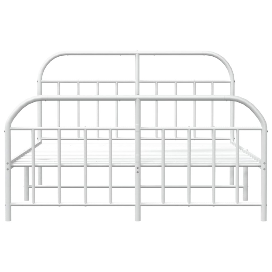Estructura cama metal con cabecero y pie cama blanco 183x213