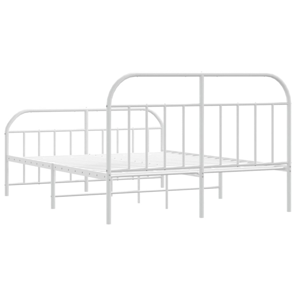 Estructura cama metal con cabecero y pie cama blanco 183x213