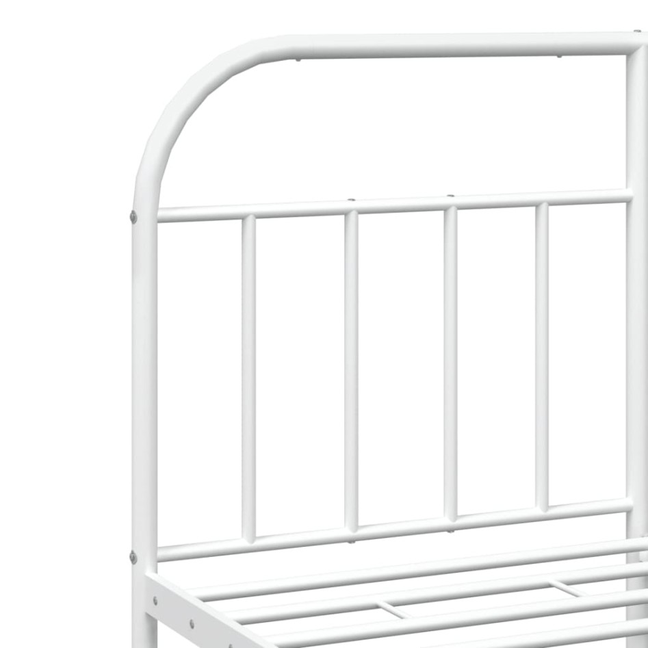 Estructura cama metal con cabecero y pie cama blanco 183x213