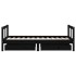 Estructura cama infantil y cajones madera pino negro 80x160
