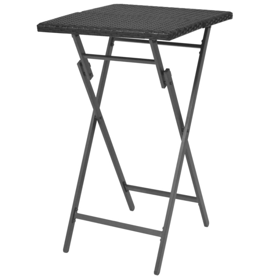 Set comedor de jardín plegable 5 pzas poli ratán y acero