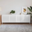 Puerta de armario lamas 4 uds madera pino blanco 61,5x59,4 cm