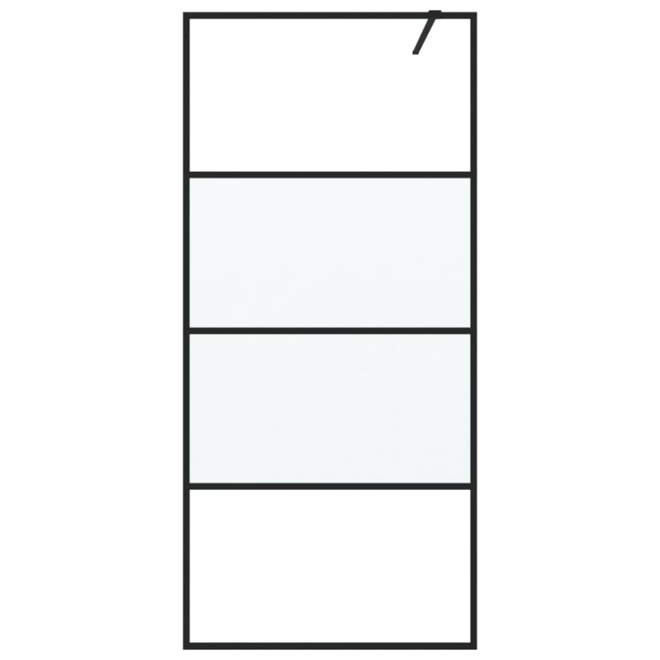 Mampara de ducha vidrio ESG semiesmerilado negro 90x195