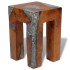 Taburete de madera maciza de teca y