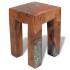 Taburete de madera maciza de teca y