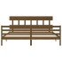 Estructura cama y cabecero madera maciza marrón miel 200x200