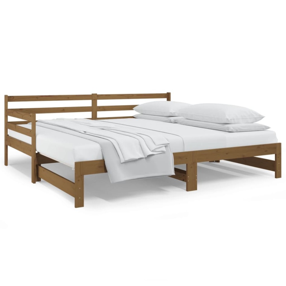 Sofá cama extraíble madera maciza pino marrón miel