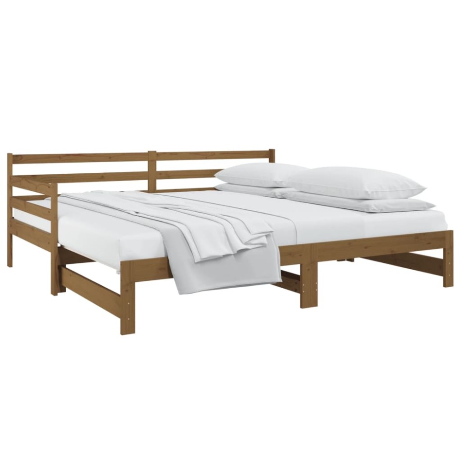 Sofá cama extraíble madera maciza pino marrón miel