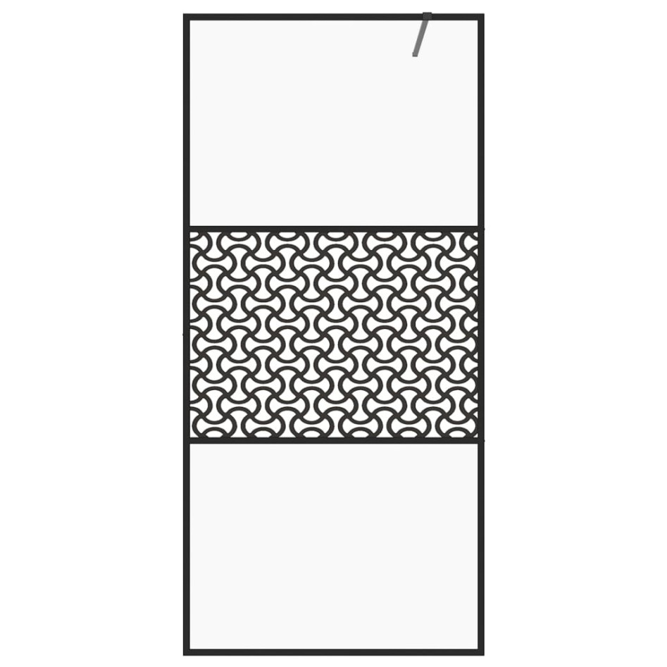 Mampara ducha accesible vidrio ESG transparente negro 90x195