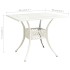 Mesa de jardín aluminio fundido blanco 90x90x73