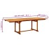Mesa de comedor jardín madera maciza acacia (160-240)x100x75