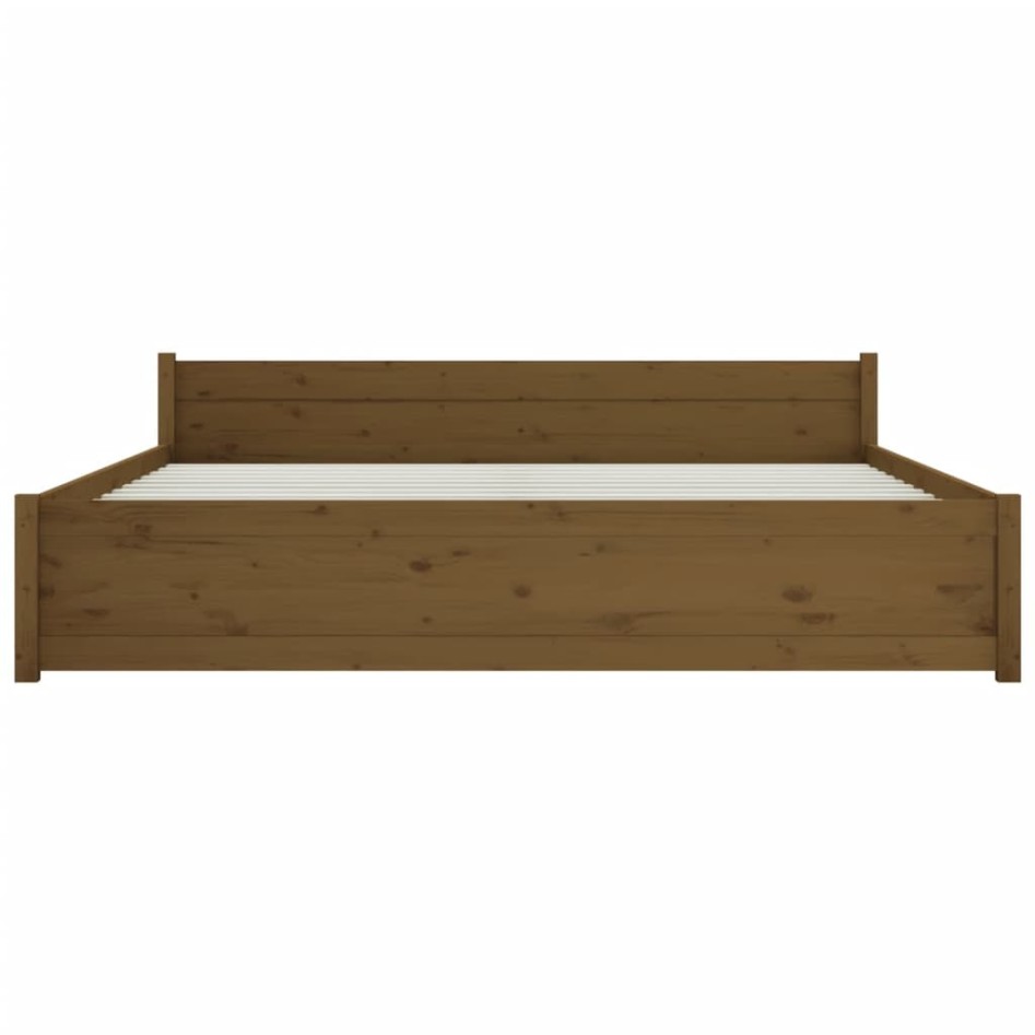 Estructura de cama madera maciza marrón miel 200x200