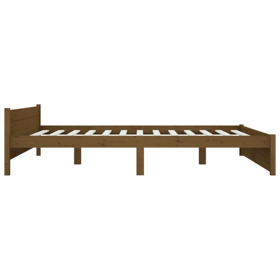Estructura de cama madera maciza marrón miel 200x200