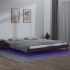 Estructura de cama con LED madera maciza marrón miel 120x190