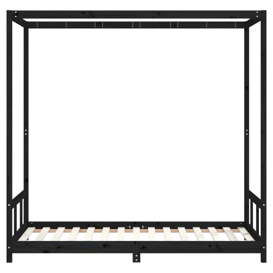 Estructura de cama para niños madera de pino negro 90x190