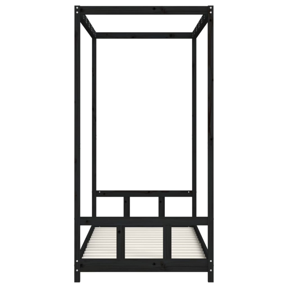 Estructura de cama para niños madera de pino negro 90x190