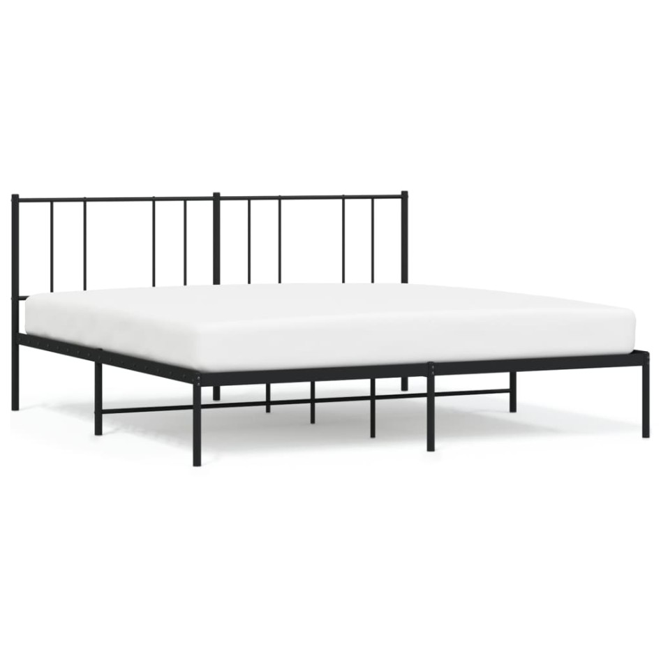 Estructura de cama con cabecero metal negro 183x213