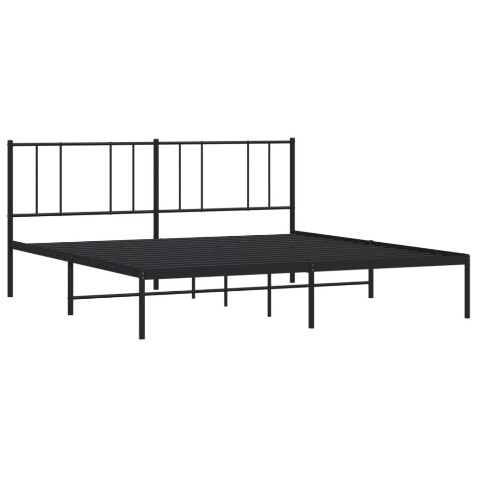 Estructura de cama con cabecero metal negro 183x213