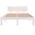 Estructura de cama doble pequeña madera maciza blanca