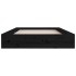 Estructura de cama doble de madera maciza negro 135x190