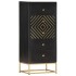 Cajonera de madera maciza de mango negro y dorado 45x30x105