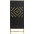 Cajonera de madera maciza de mango negro y dorado 45x30x105
