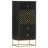 Cajonera de madera maciza de mango negro y dorado 45x30x105