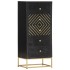 Cajonera de madera maciza de mango negro y dorado 45x30x105