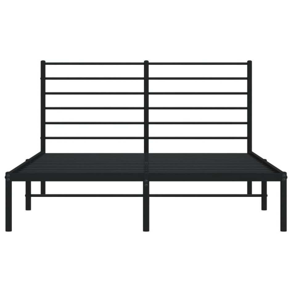Estructura de cama con cabecero metal negro 160x200