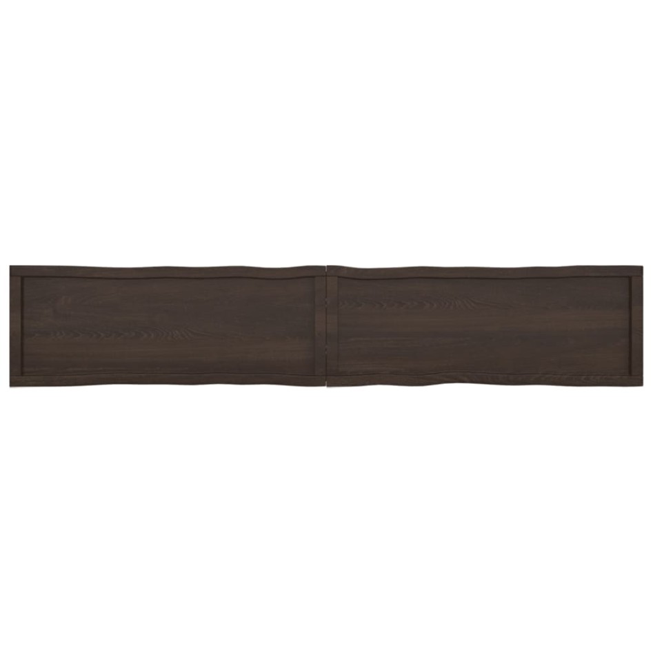 Tablero mesa madera tratada borde vivo marrón 220x40x(2-6)