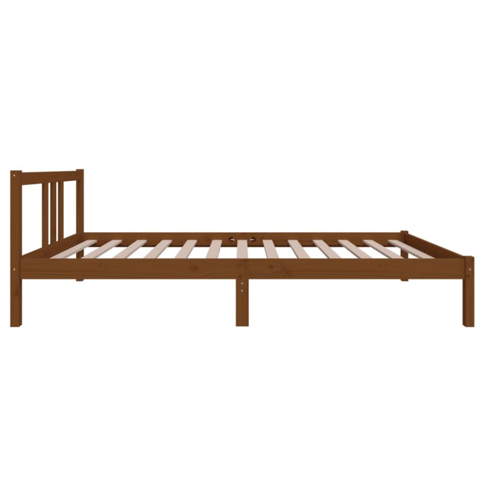 Estructura de cama madera maciza marrón miel 100x200