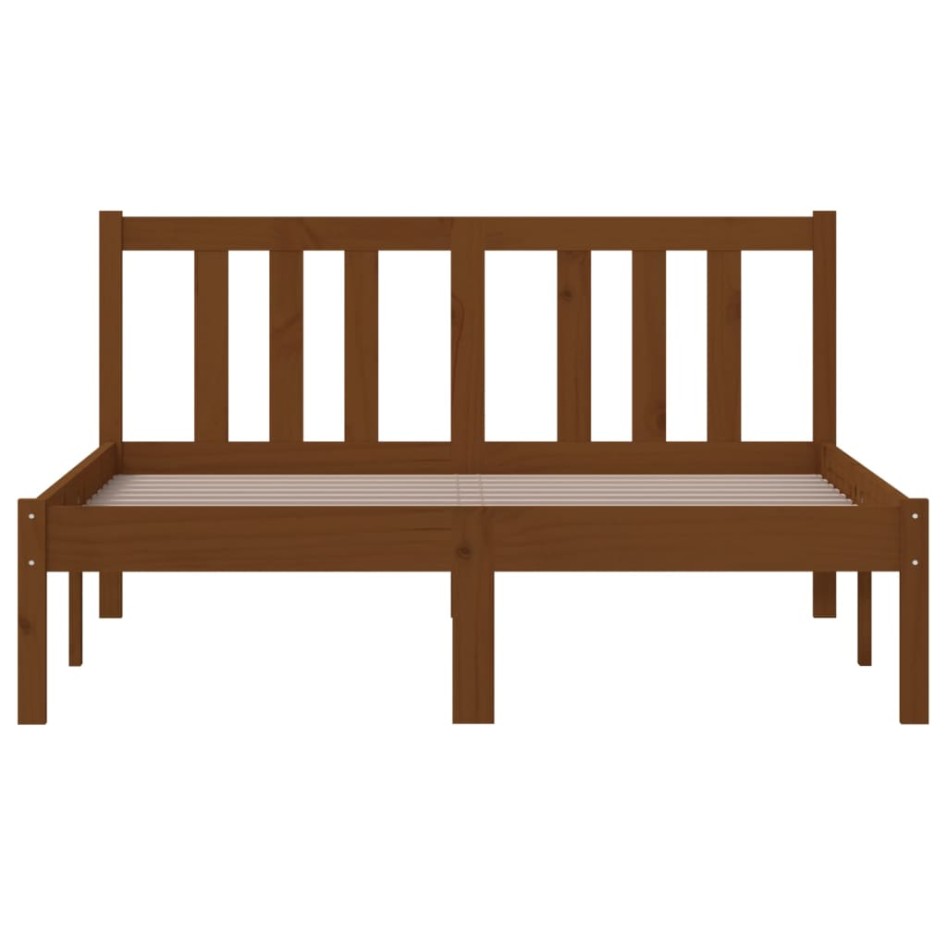 Estructura de cama madera maciza marrón miel 120x200