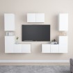 Set de muebles de salón TV 7 piezas madera de ingeniería blanco