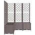 Jardinera con enrejado PP marrón 120x120x136