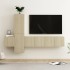 Juego de muebles de salón 5 piezas roble