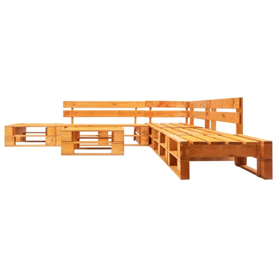 Set de muebles de palets de jardín 6 piezas madera marrón