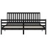 Estructura de cama con cabecero madera maciza negro 200x200