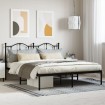 Estructura de cama con cabecero metal negro 180x200 cm
