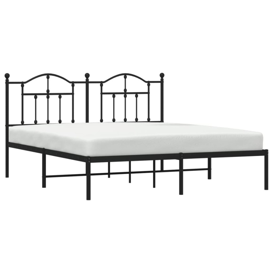 Estructura de cama con cabecero metal negro 180x200