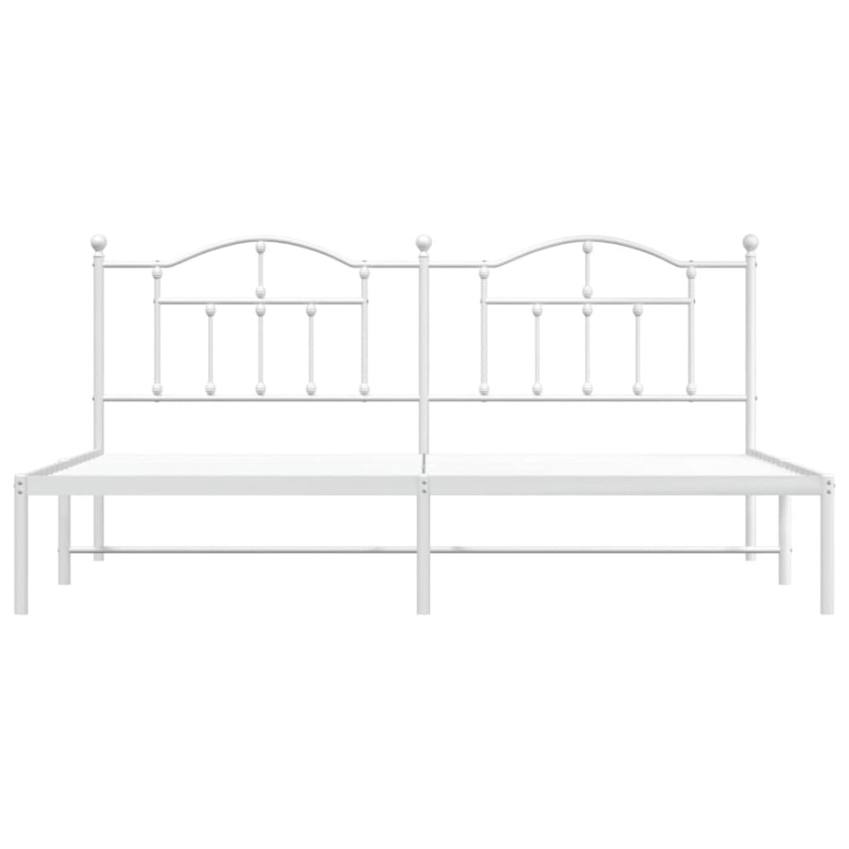 Estructura de cama con cabecero metal blanca 200x200