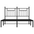 Estructura de cama con cabecero metal negro 140x200