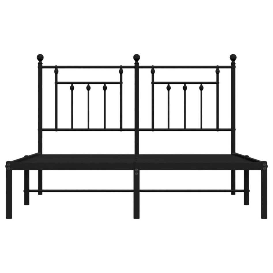 Estructura de cama con cabecero metal negro 140x200