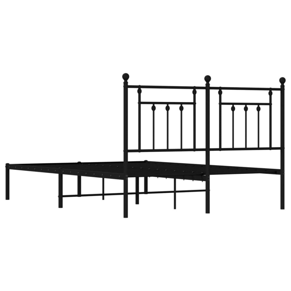 Estructura de cama con cabecero metal negro 140x200