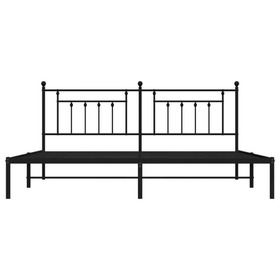 Estructura de cama con cabecero metal negro 200x200