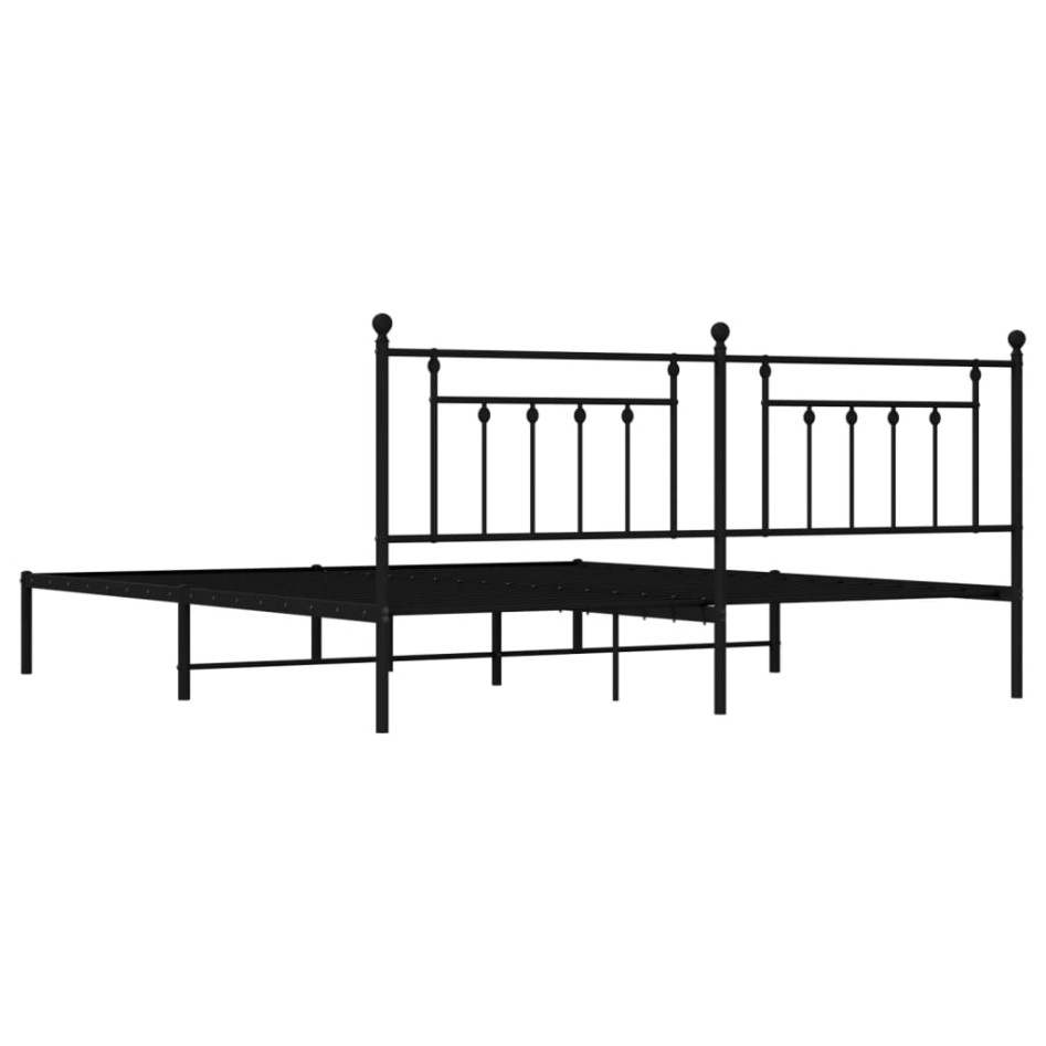 Estructura de cama con cabecero metal negro 200x200