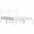 Estructura de cama de metal con cabecero blanca 140x190