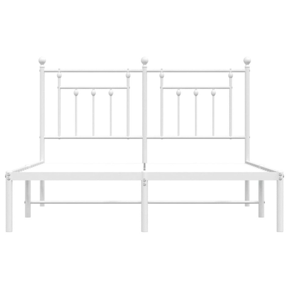 Estructura de cama de metal con cabecero blanca 140x190