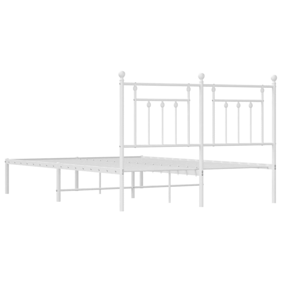 Estructura de cama de metal con cabecero blanca 140x190
