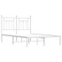 Estructura de cama de metal con cabecero blanca 120x200