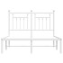 Estructura de cama de metal con cabecero blanca 120x200